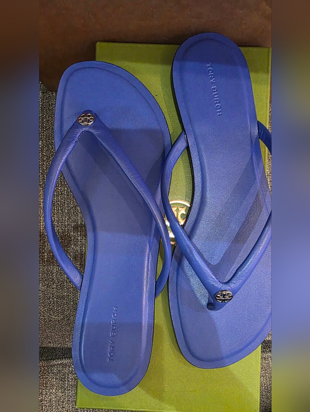 Tory Burch Electric Blue Chelsea Leather Flip Flop